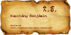 Kapitány Benjámin névjegykártya